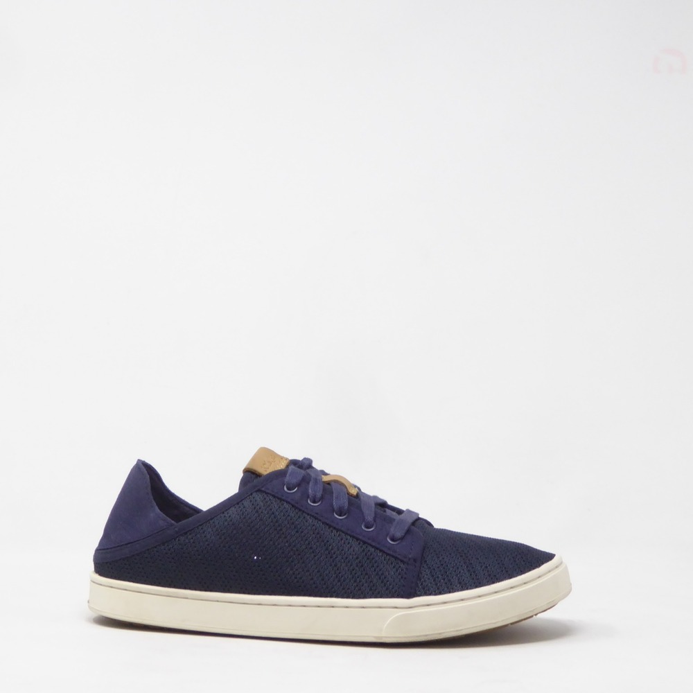 OluKai Women Sneaker Navy Blue Pehuea Li Mesh Lace Up Sneakers Size 8